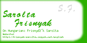 sarolta frisnyak business card